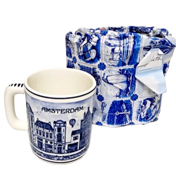 Delfts Blue Delfino Holland Amsterdam Handpainted Collectible Mug - Picture 2 of 10